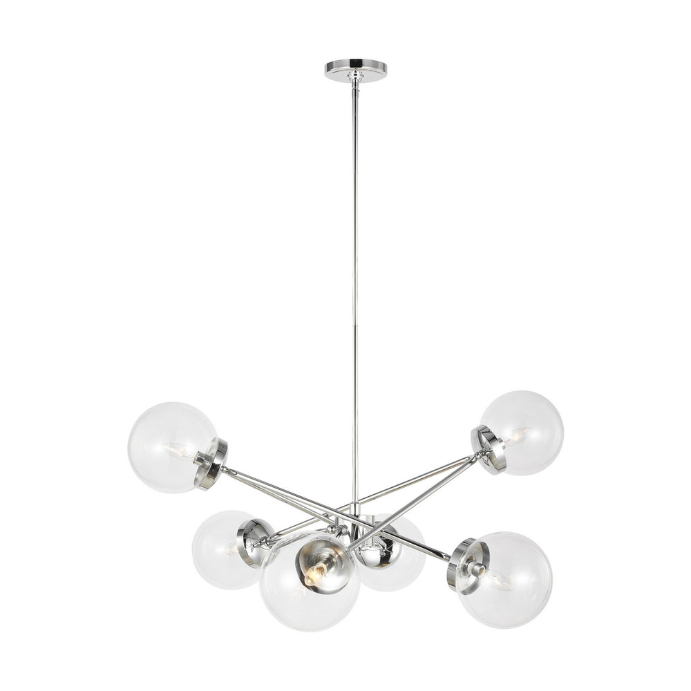 Visual Comfort Studio Canada - Six Light Chandelier - Tierney - Chrome- Union Lighting Luminaires Decor