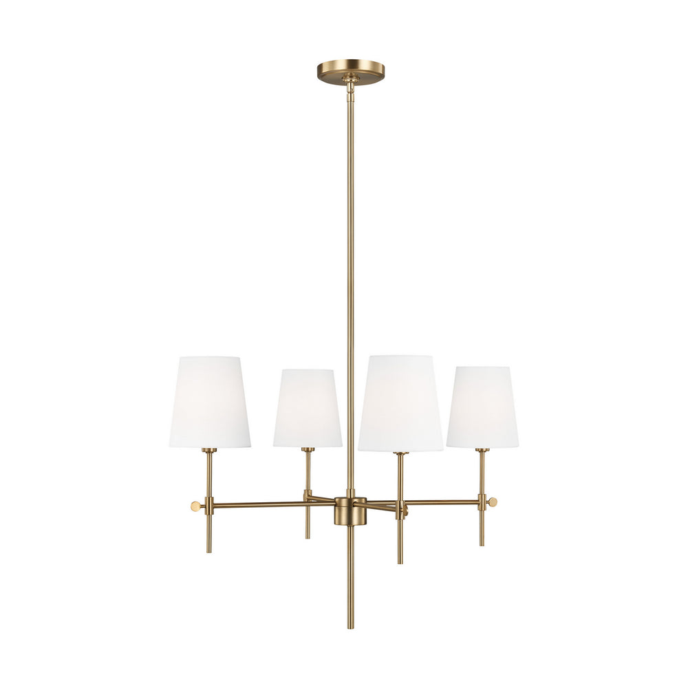 Visual Comfort Studio Canada - Four Light Chandelier - Baker - Satin Brass- Union Lighting Luminaires Decor