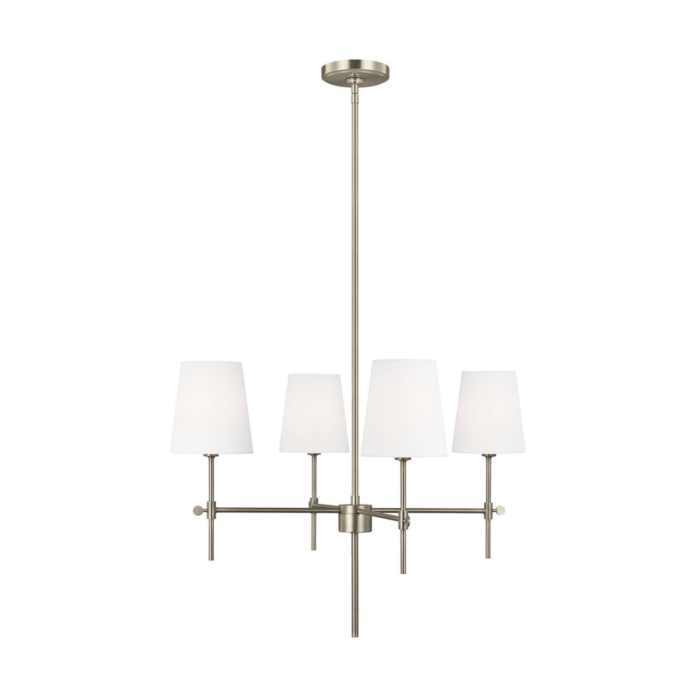 Visual Comfort Studio Canada - Four Light Chandelier - Baker - Antique Brushed Nickel- Union Lighting Luminaires Decor