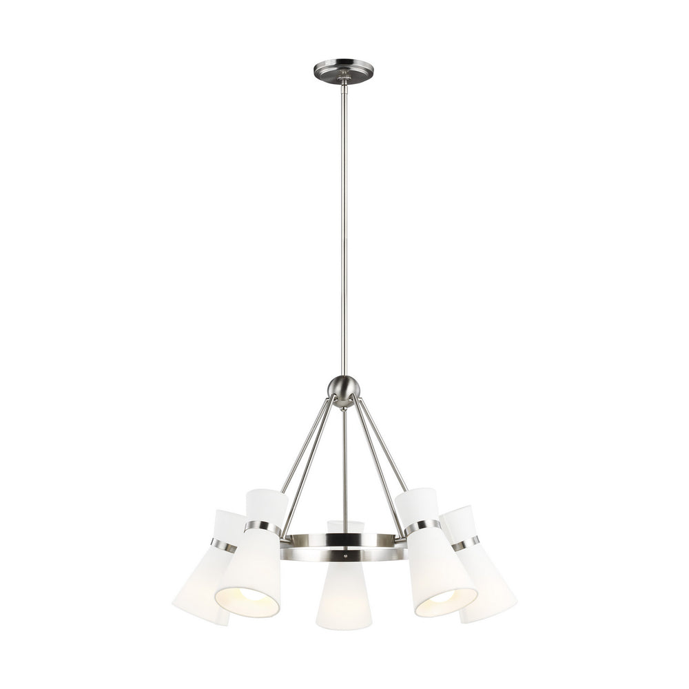 Visual Comfort Studio Canada - Five Light Chandelier - Clark - Brushed Nickel- Union Lighting Luminaires Decor