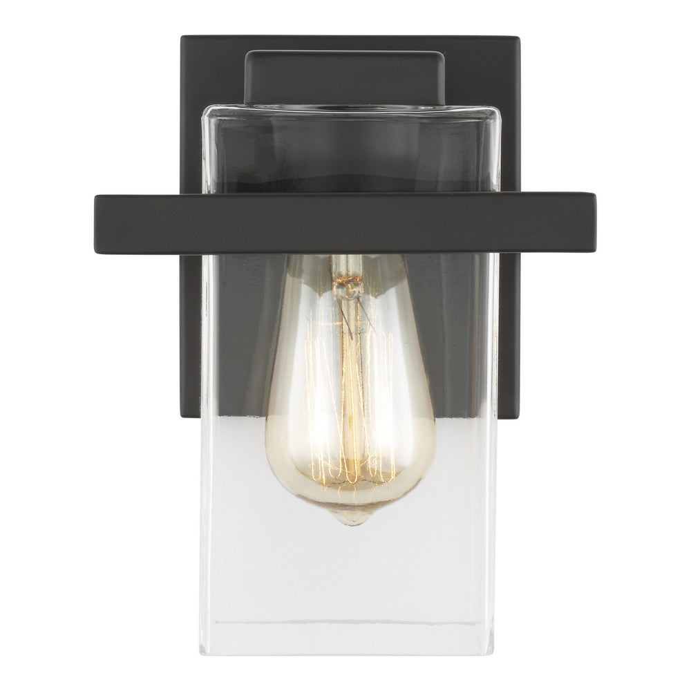 Generation Lighting Canada - One Light Wall / Bath Sconce - Mitte - Midnight Black- Union Lighting Luminaires Decor