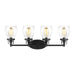 Generation Lighting Canada - Four Light Wall / Bath - Belton - Midnight Black- Union Lighting Luminaires Decor