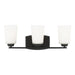 Generation Lighting Canada - Three Light Wall / Bath - Franport - Midnight Black- Union Lighting Luminaires Decor