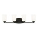 Generation Lighting Canada - Four Light Wall / Bath - Franport - Midnight Black- Union Lighting Luminaires Decor