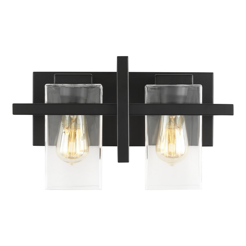 Generation Lighting Canada - Two Light Wall / Bath - Mitte - Midnight Black- Union Lighting Luminaires Decor