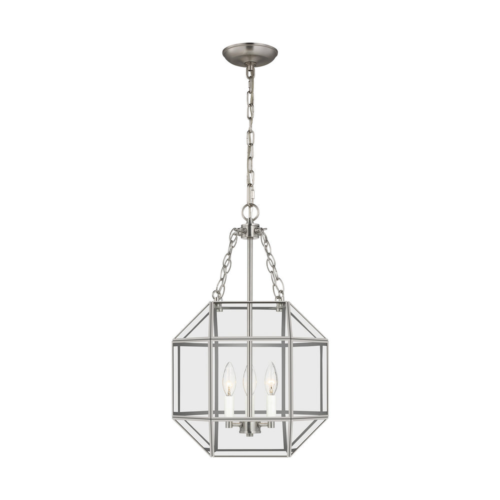 Visual Comfort Studio Canada - Three Light Lantern - Morrison - Brushed Nickel- Union Lighting Luminaires Decor