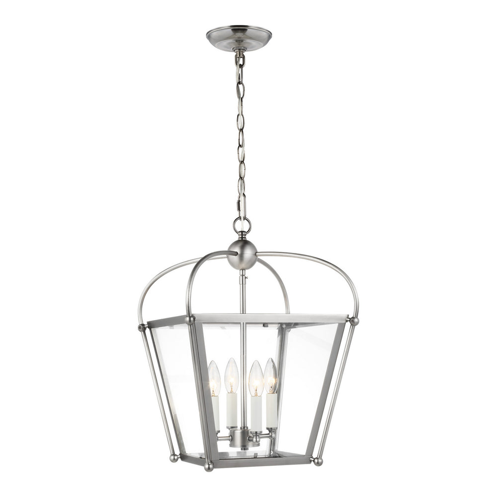Visual Comfort Studio Canada - Four Light Lantern - Charleston - Antique Brushed Nickel- Union Lighting Luminaires Decor