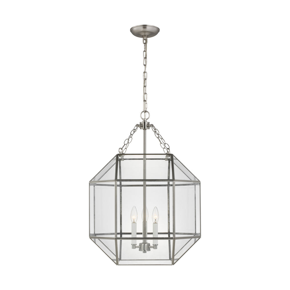 Visual Comfort Studio Canada - Three Light Lantern - Morrison - Brushed Nickel- Union Lighting Luminaires Decor