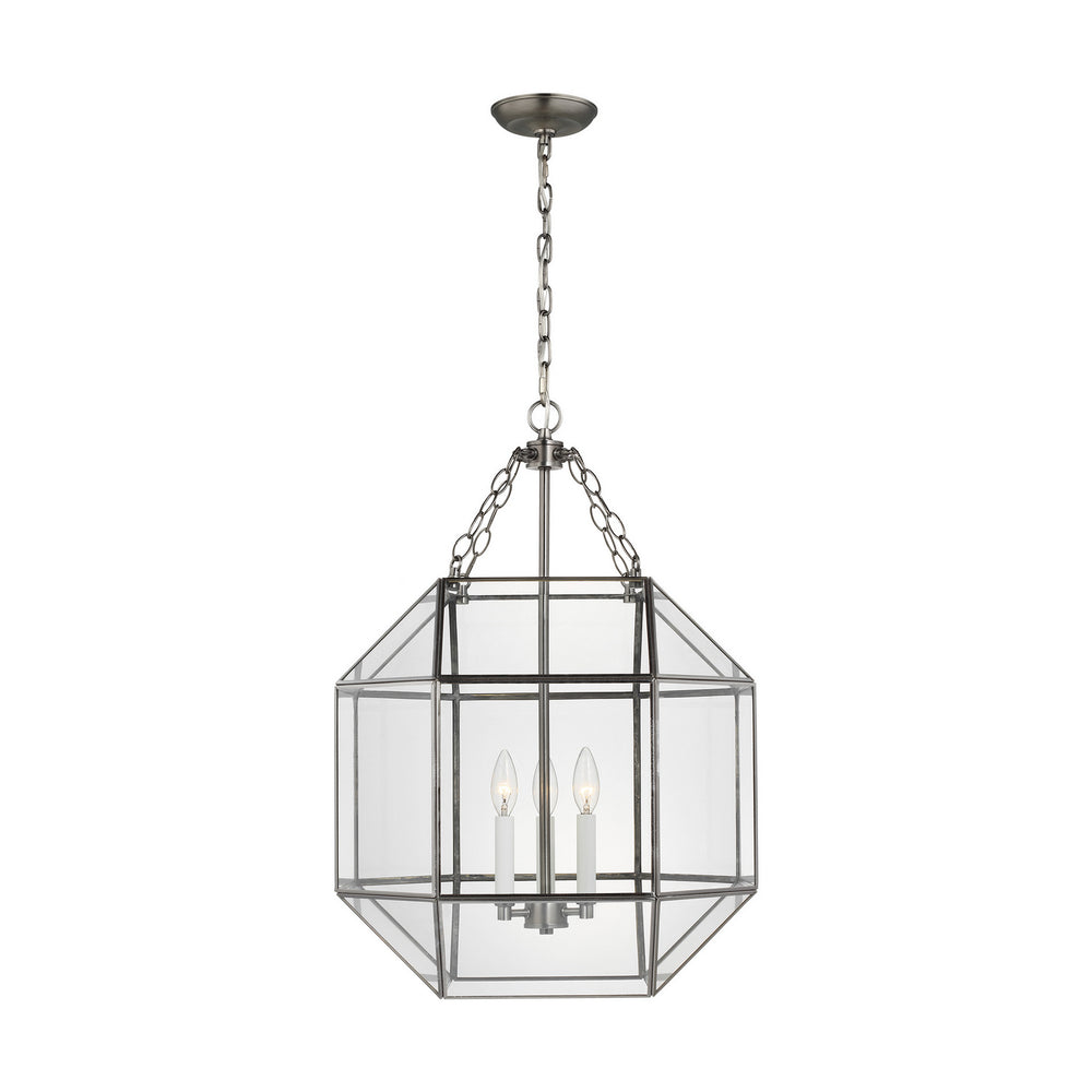 Visual Comfort Studio Canada - Three Light Lantern - Morrison - Antique Brushed Nickel- Union Lighting Luminaires Decor