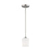 Generation Lighting Canada - One Light Mini-Pendant - Windom - Brushed Nickel- Union Lighting Luminaires Decor