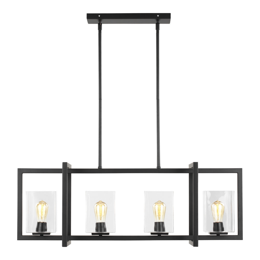 Generation Lighting Canada - Four Light Island Pendant - Mitte - Midnight Black- Union Lighting Luminaires Decor