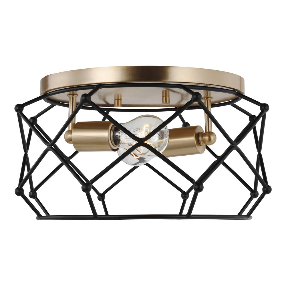 Visual Comfort Studio Canada - Two Light Flush Mount - Zarra - Satin Brass- Union Lighting Luminaires Decor
