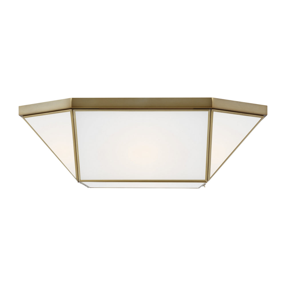Visual Comfort Studio Canada - Four Light Flush Mount - Morrison - Satin Brass- Union Lighting Luminaires Decor