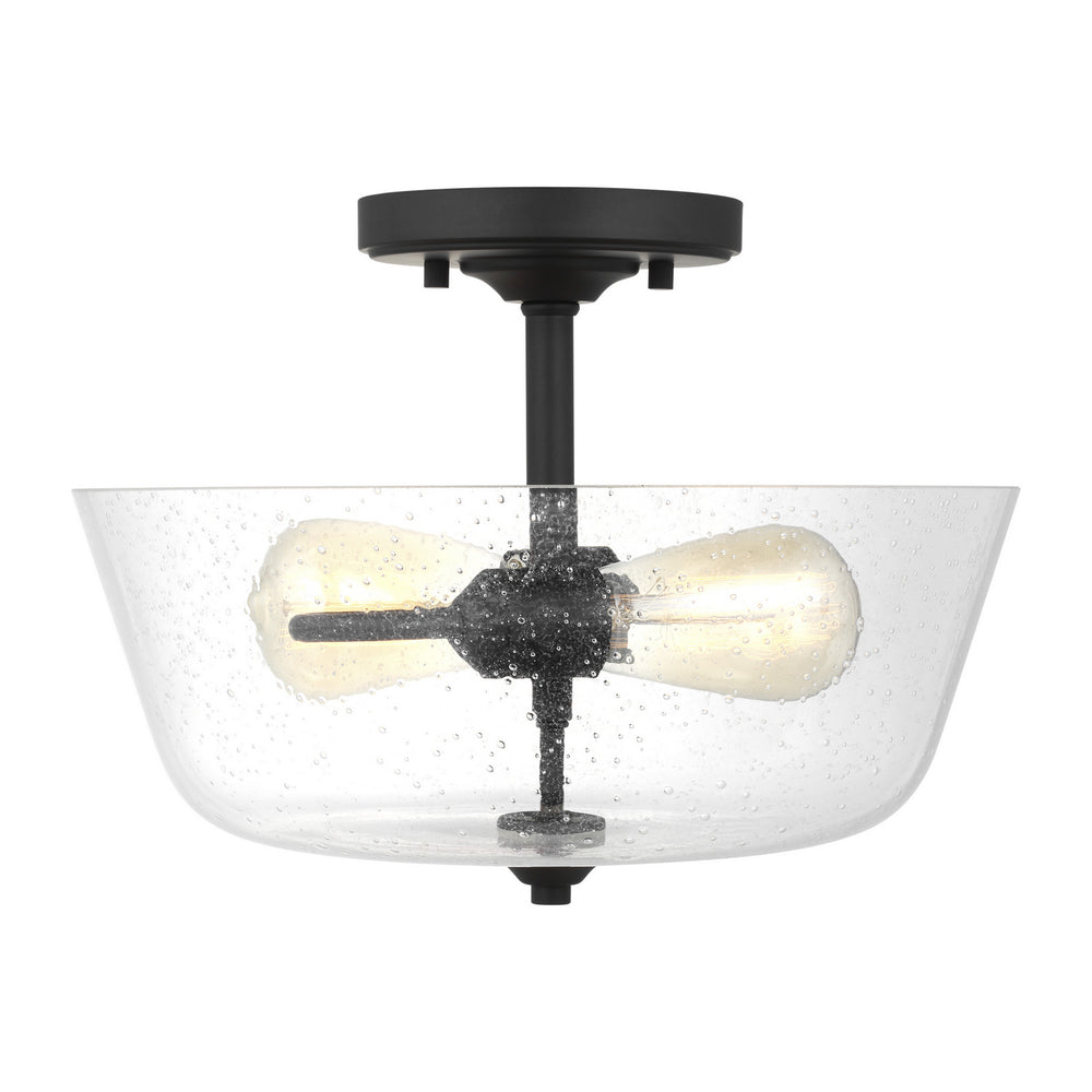 Generation Lighting Canada - Two Light Semi-Flush Mount - Belton - Midnight Black- Union Lighting Luminaires Decor