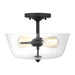 Generation Lighting Canada - Two Light Semi-Flush Mount - Belton - Midnight Black- Union Lighting Luminaires Decor
