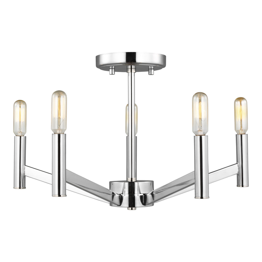 Visual Comfort Studio Canada - Five Light Semi-Flush Mount - Vector - Chrome- Union Lighting Luminaires Decor