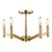 Visual Comfort Studio Canada - Five Light Semi-Flush Mount - Vector - Satin Brass- Union Lighting Luminaires Decor