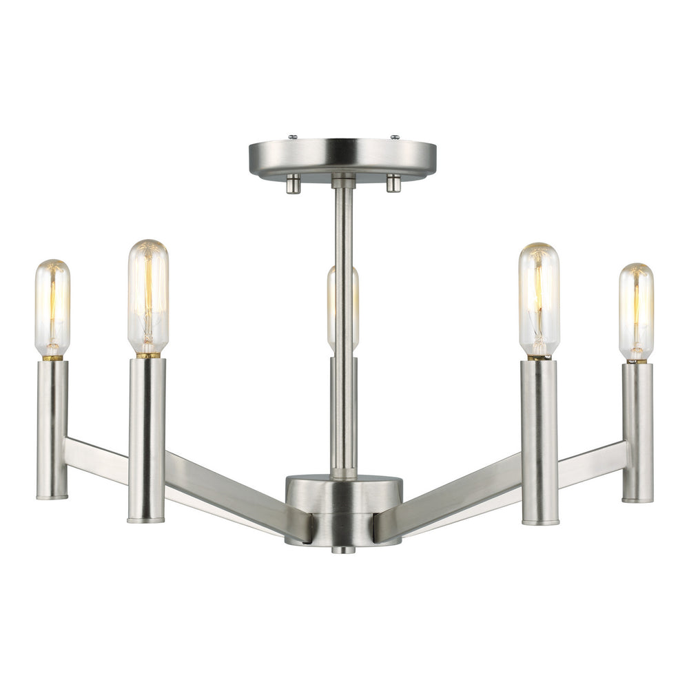 Visual Comfort Studio Canada - Five Light Semi-Flush Mount - Vector - Brushed Nickel- Union Lighting Luminaires Decor