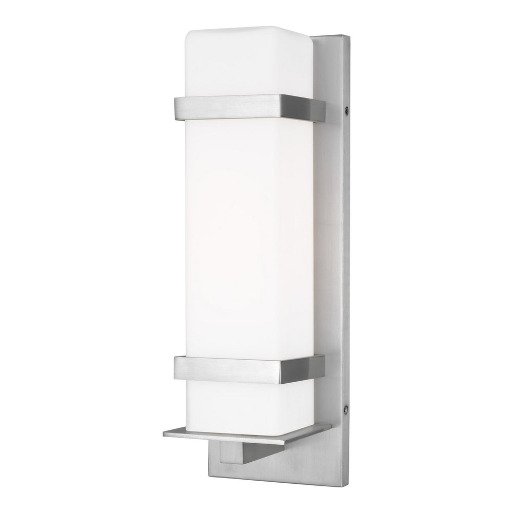 Generation Lighting Canada - One Light Outdoor Wall Lantern - Alban - Satin Aluminum- Union Lighting Luminaires Decor