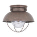 Generation Lighting Canada. - One Light Outdoor Flush Mount - Sebring - Weathered Copper- Union Lighting Luminaires Decor