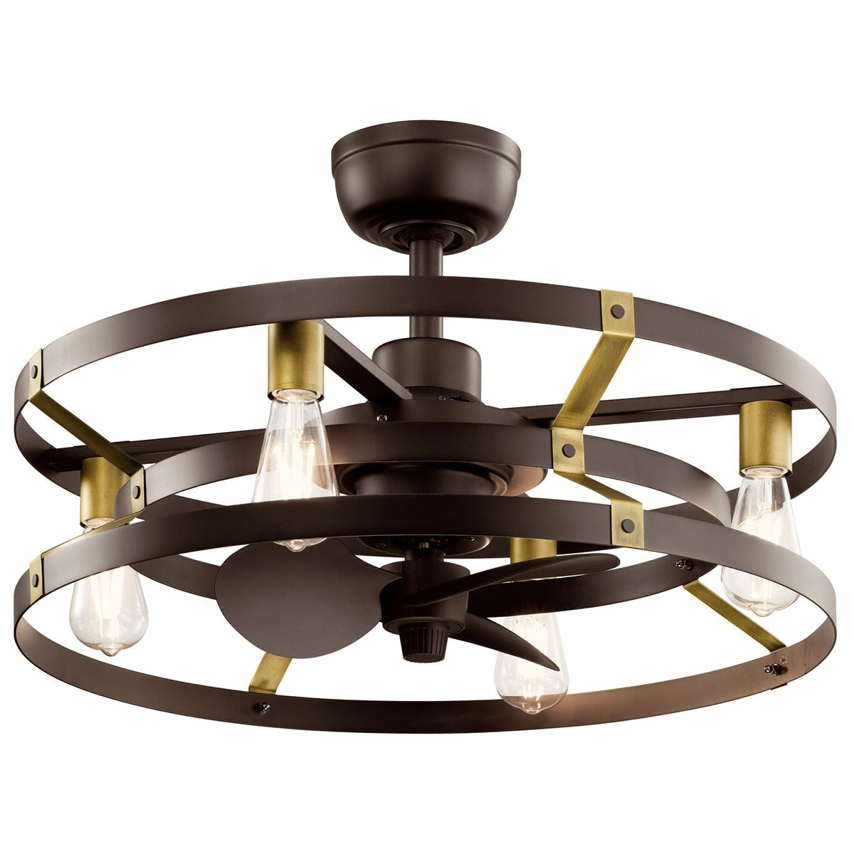 "Kichler Canada - 13"Ceiling Fan - Cavelli - Satin Natural Bronze- Union Lighting Luminaires Decor"