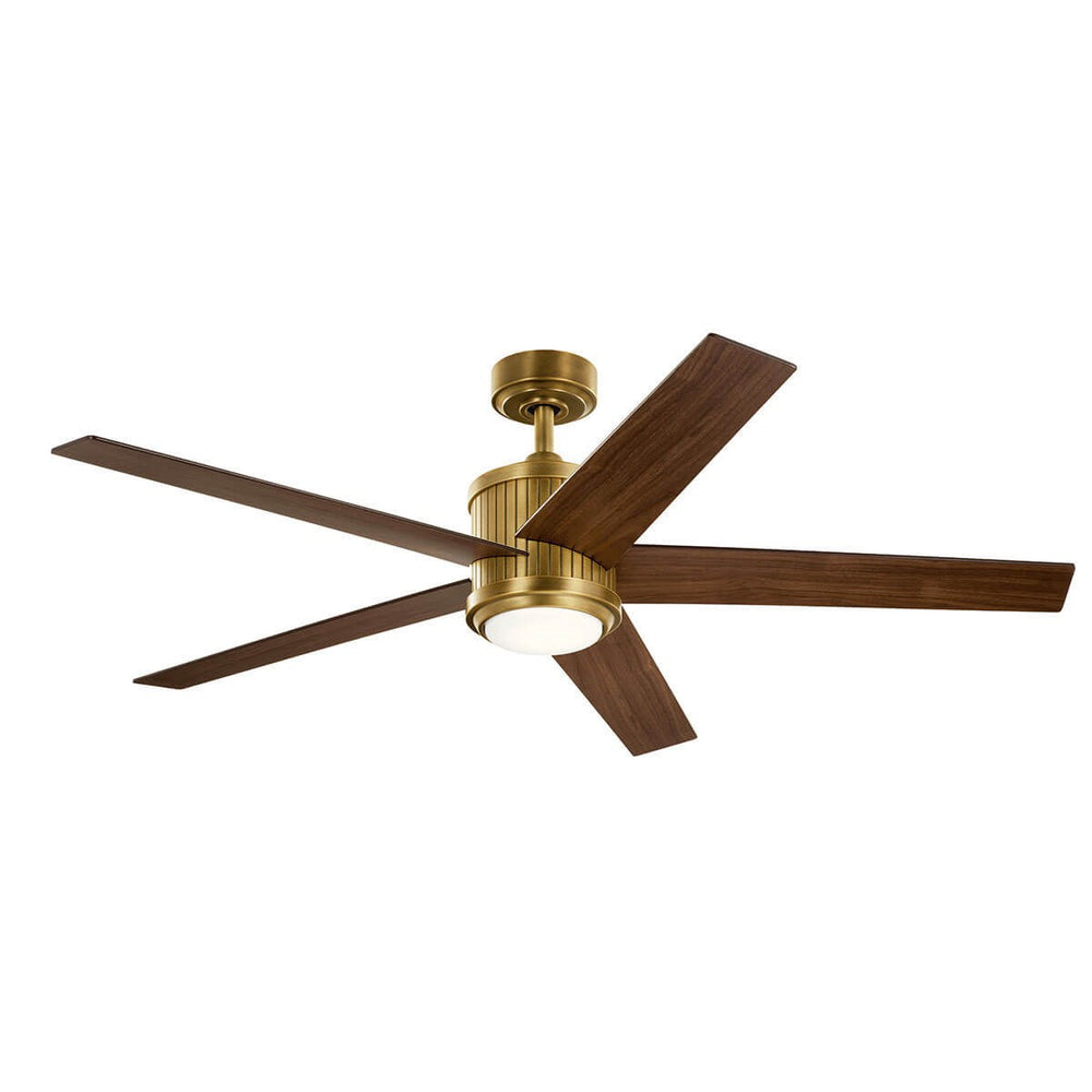 Kichler Canada - 56"Ceiling Fan - Brahm - Natural Brass- Union Lighting Luminaires Decor