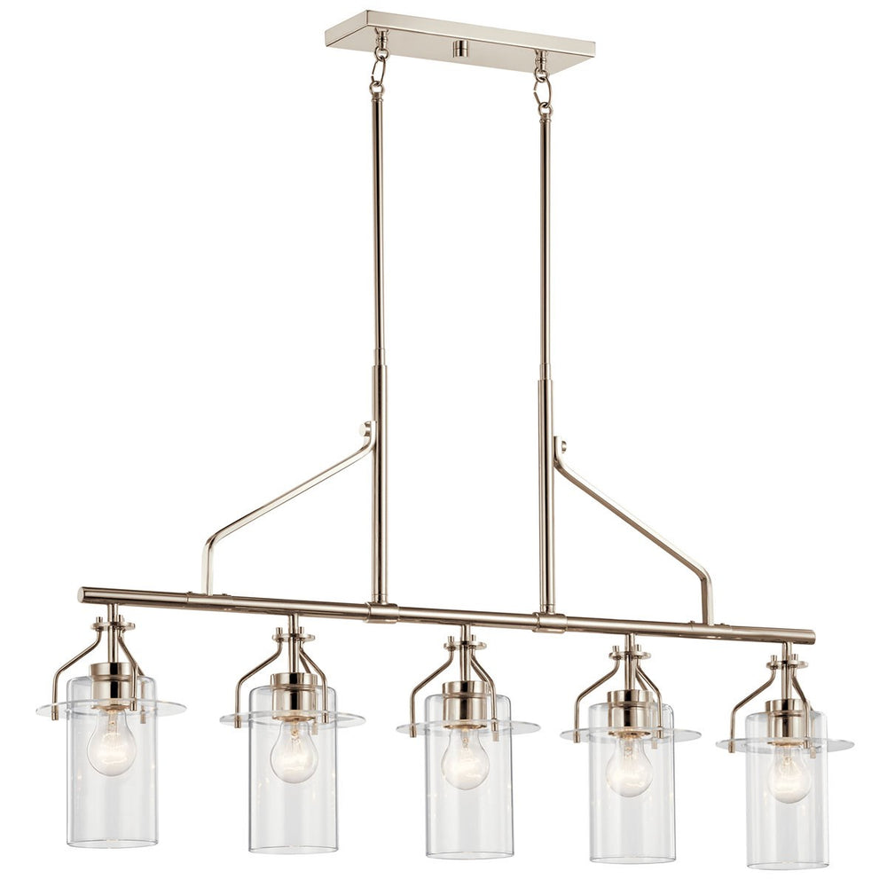 Kichler Canada - Five Light Linear Chandelier - Everett - Polished Nickel- Union Lighting Luminaires Decor