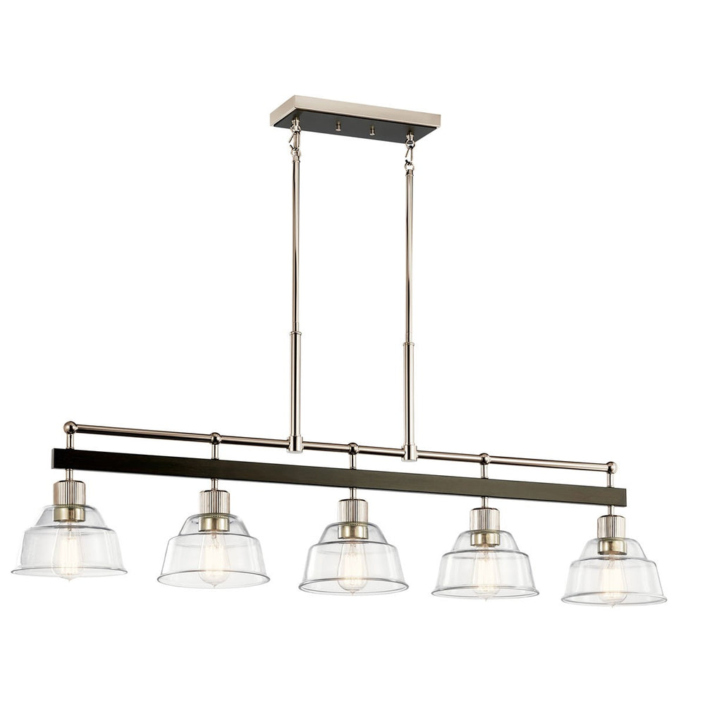 Kichler Canada - Five Light Linear Chandelier - Eastmont - Polished Nickel- Union Lighting Luminaires Decor