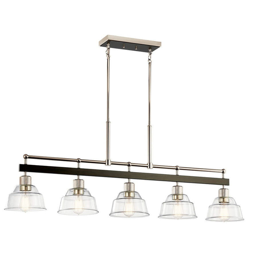 Kichler Canada - Five Light Linear Chandelier - Eastmont - Polished Nickel- Union Lighting Luminaires Decor