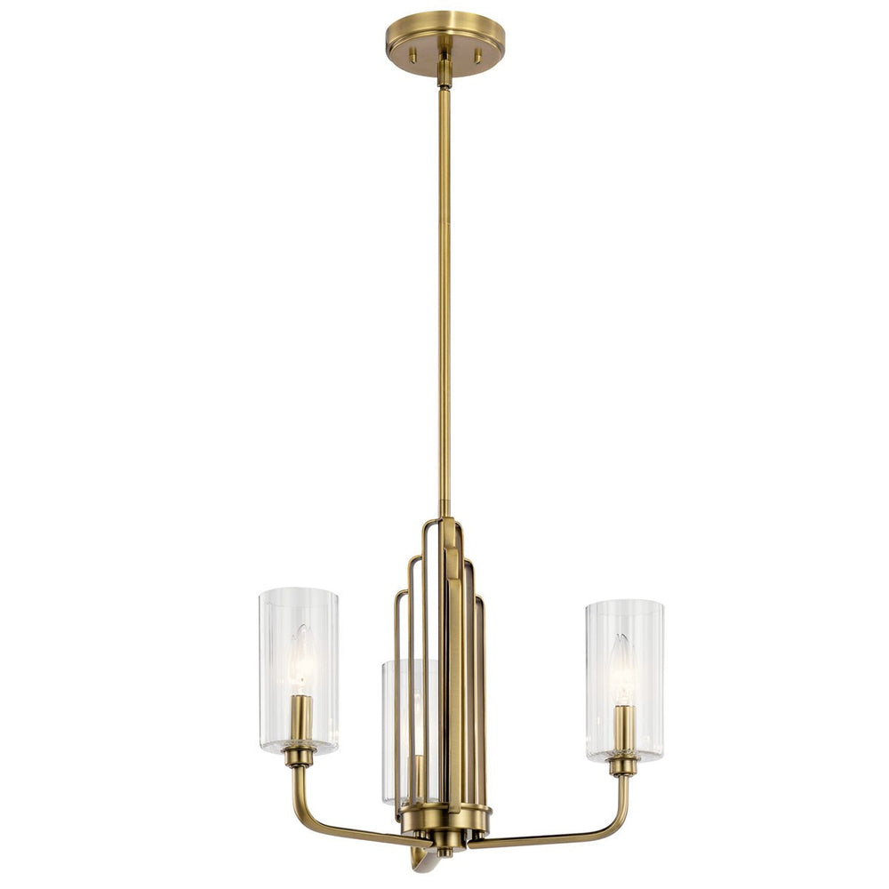 Kichler Canada - Three Light Chandelier - Kimrose - Brushed Natural Brass- Union Lighting Luminaires Decor