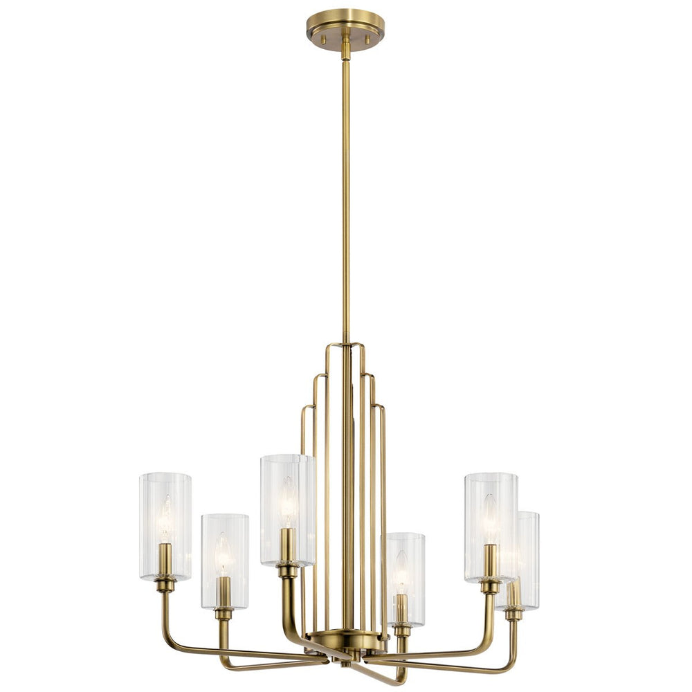 Kichler Canada - Six Light Chandelier - Kimrose - Brushed Natural Brass- Union Lighting Luminaires Decor