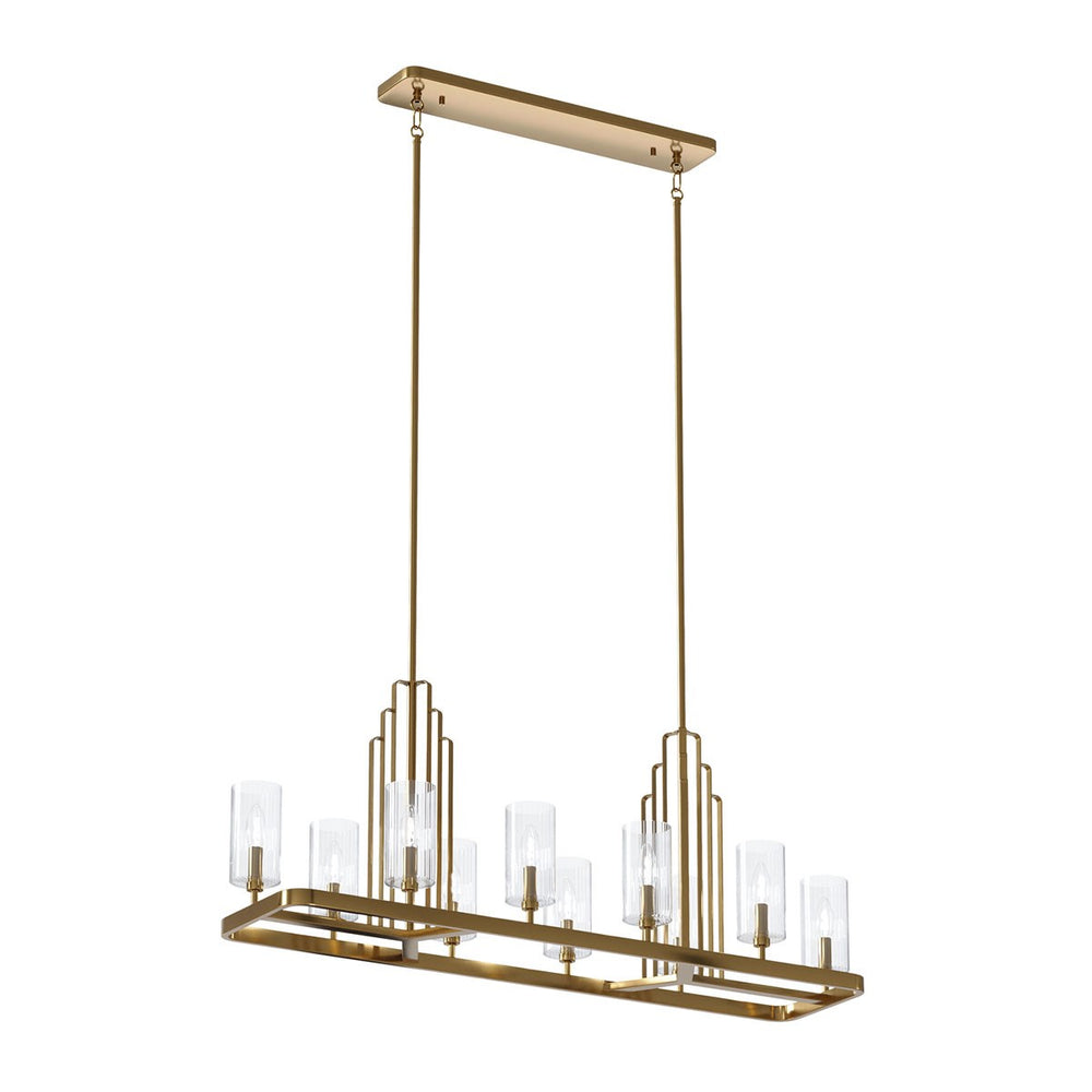 Kichler Canada - Ten Light Linear Chandelier - Kimrose - Brushed Natural Brass- Union Lighting Luminaires Decor