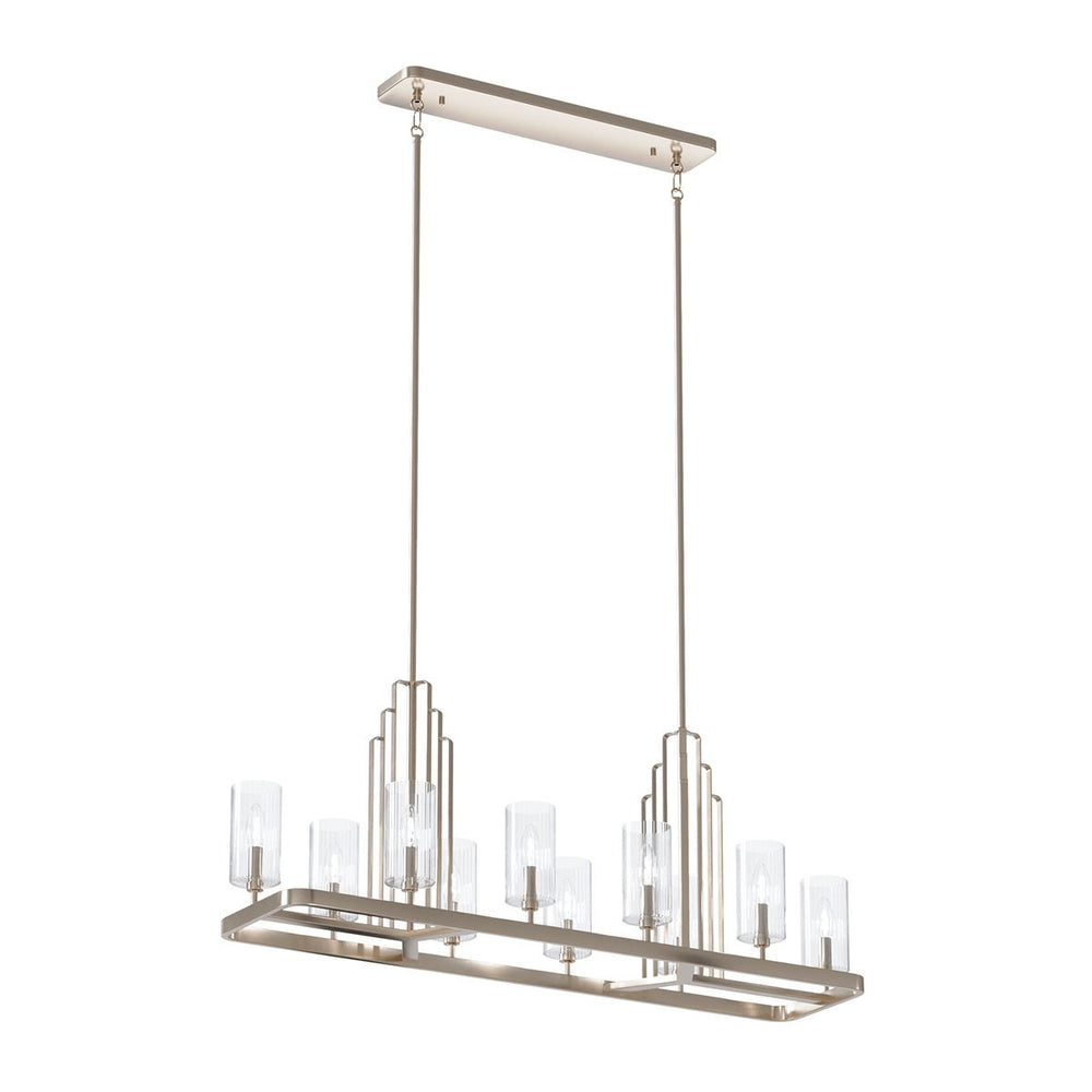Kichler Canada - Ten Light Linear Chandelier - Kimrose - Polished Nickel- Union Lighting Luminaires Decor