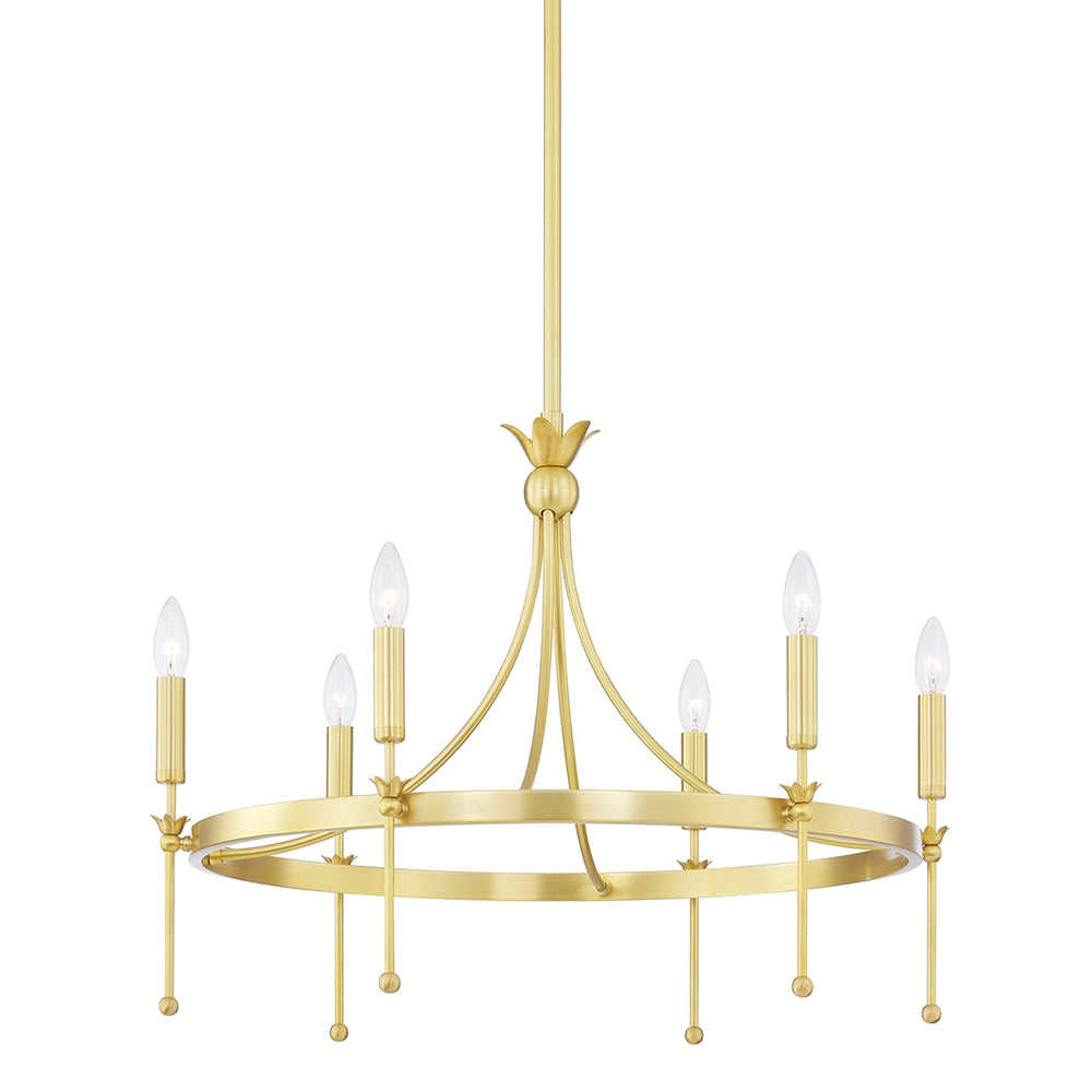 Hudson Valley Canada - Six Light Chandelier - Gates - Aged Brass- Union Lighting Luminaires Decor