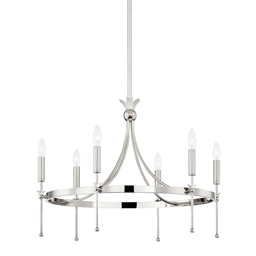 Hudson Valley Canada - Six Light Chandelier - Gates - Polished Nickel- Union Lighting Luminaires Decor