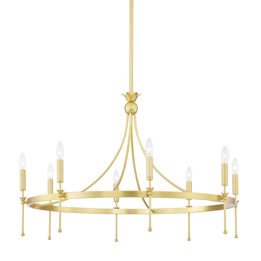 Hudson Valley Canada - Eight Light Chandelier - Gates - Aged Brass- Union Lighting Luminaires Decor