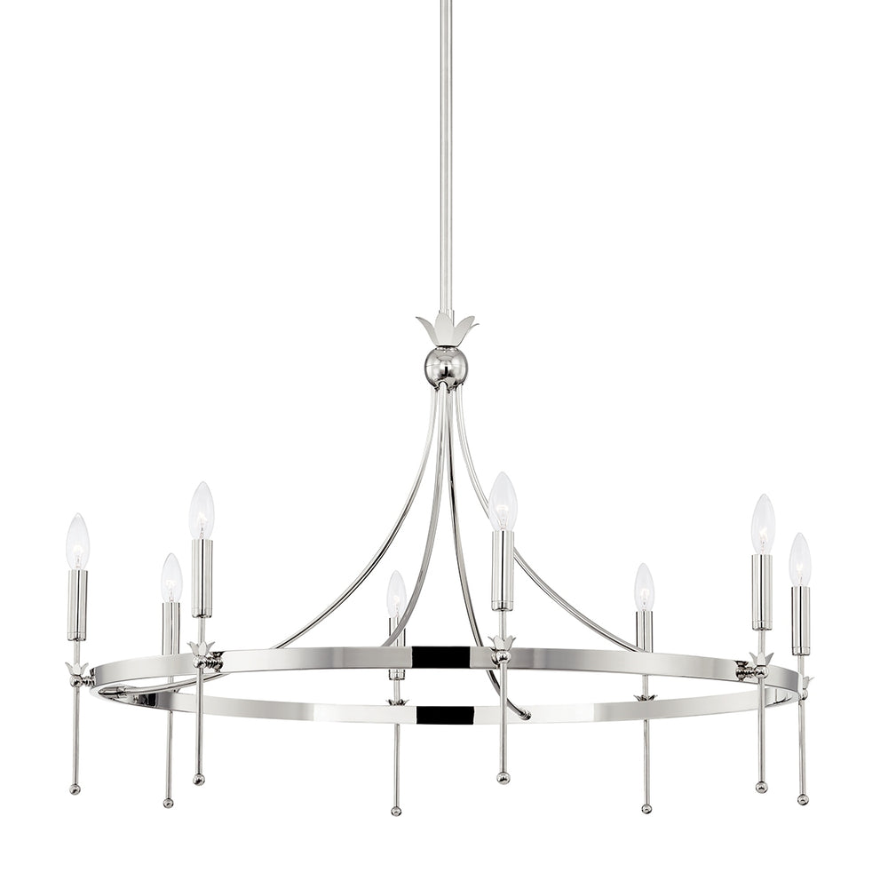 Hudson Valley Canada - Eight Light Chandelier - Gates - Polished Nickel- Union Lighting Luminaires Decor