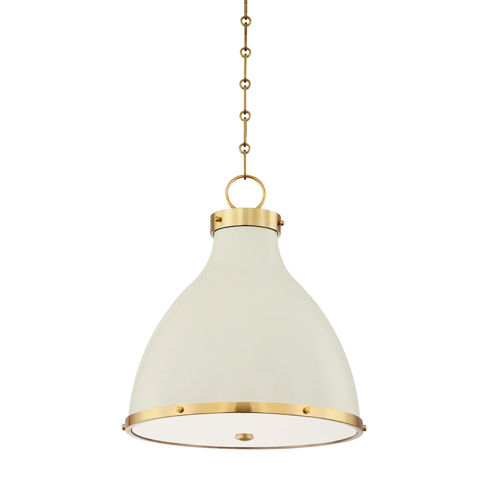 Hudson Valley Canada - Two Light Pendant - Painted No. 3 - Aged Brass/Off White- Union Lighting Luminaires Decor