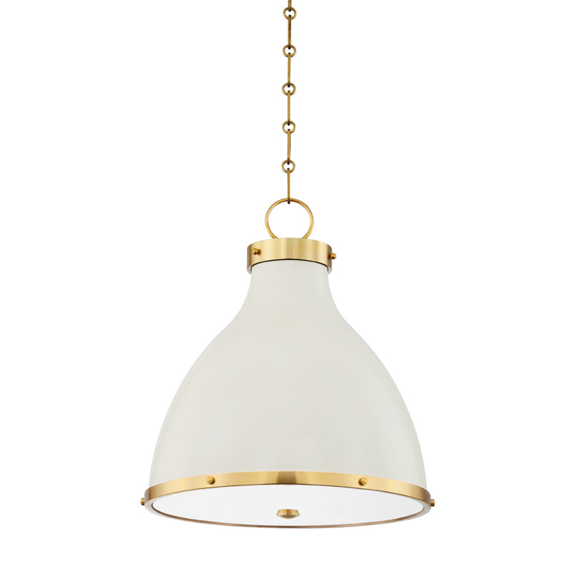 Hudson Valley - Two Light Pendant - Painted No. 3 - Aged Brass/Off White- Union Lighting Luminaires Decor
