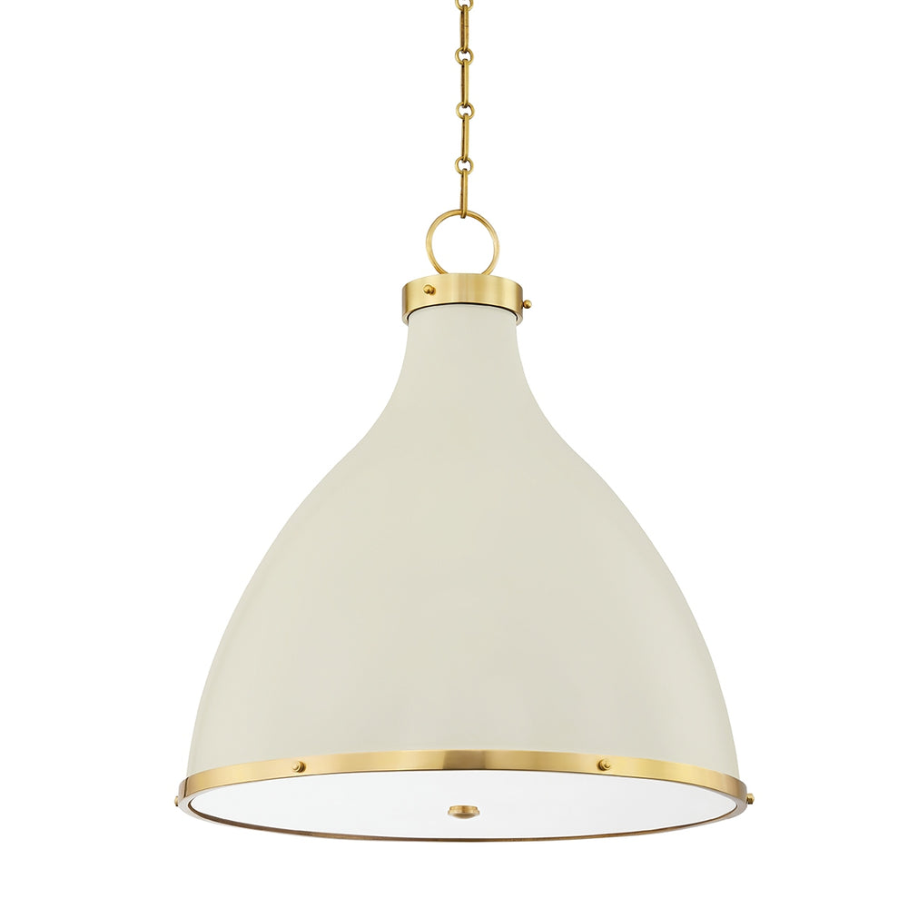 Hudson Valley Canada - Three Light Pendant - Painted No. 3 - Aged Brass/Off White- Union Lighting Luminaires Decor