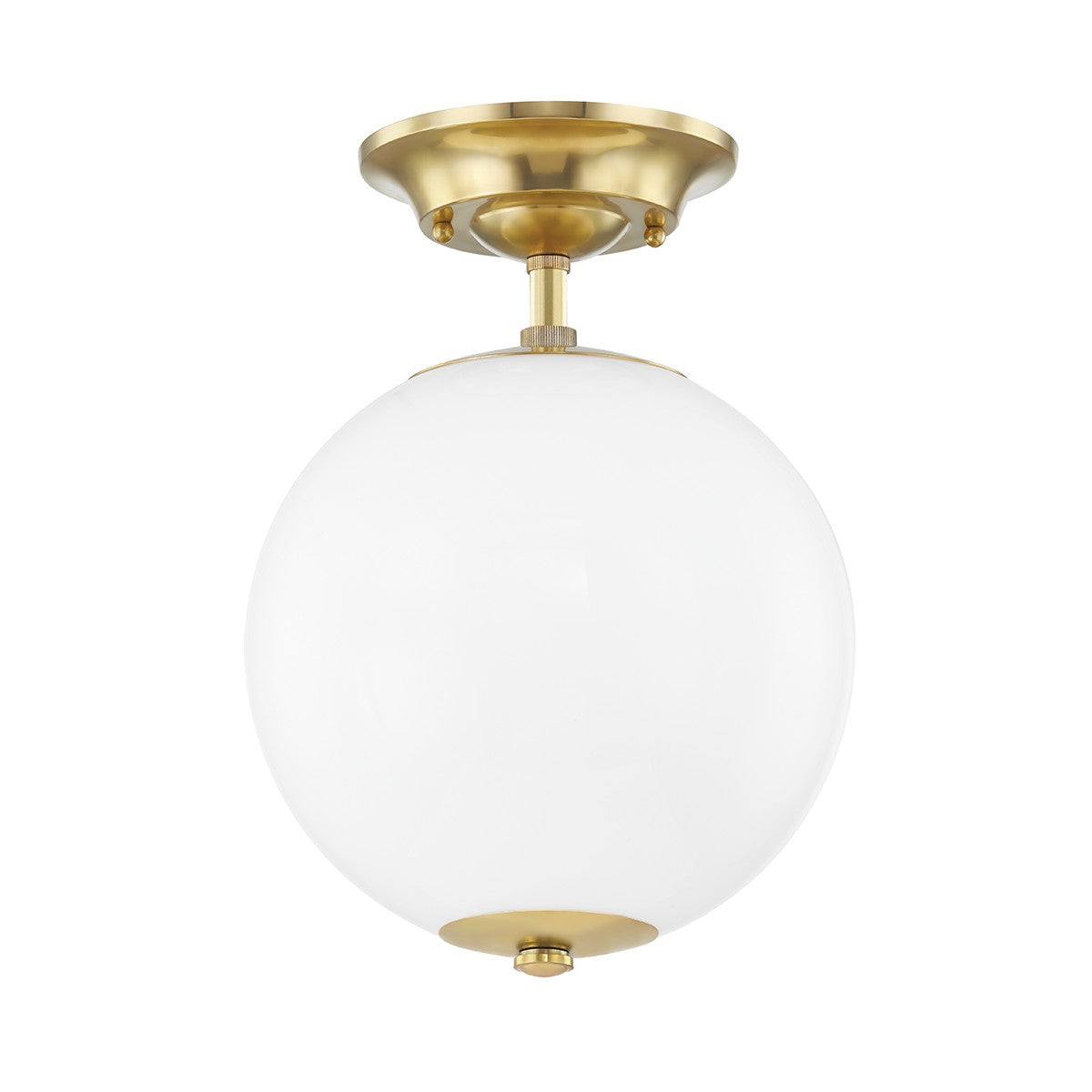 Hudson Valley - One Light Semi Flush Mount - Sphere No.1 - Aged Brass- Union Lighting Luminaires Decor