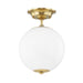 Hudson Valley Canada - One Light Semi Flush Mount - Sphere No.1 - Aged Brass- Union Lighting Luminaires Decor