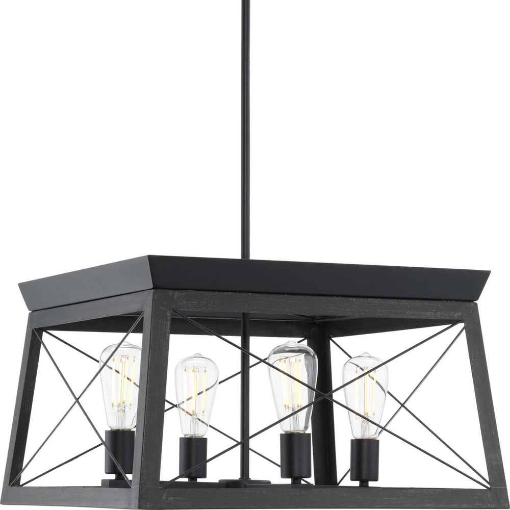 Progress Canada - Four Light Chandelier - Briarwood - Textured Black- Union Lighting Luminaires Decor