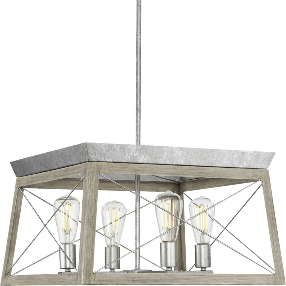 Progress Canada - Four Light Chandelier - Briarwood - Galvanized- Union Lighting Luminaires Decor