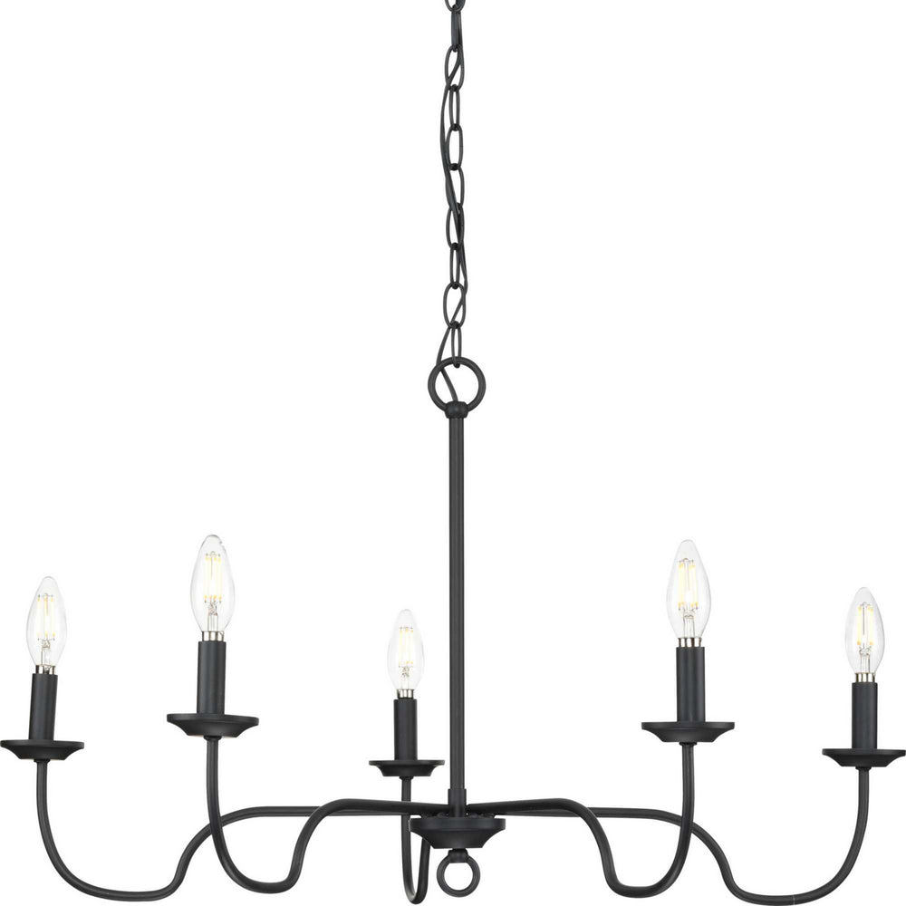 Progress Canada - Five Light Chandelier - Canebrake - Matte Black- Union Lighting Luminaires Decor