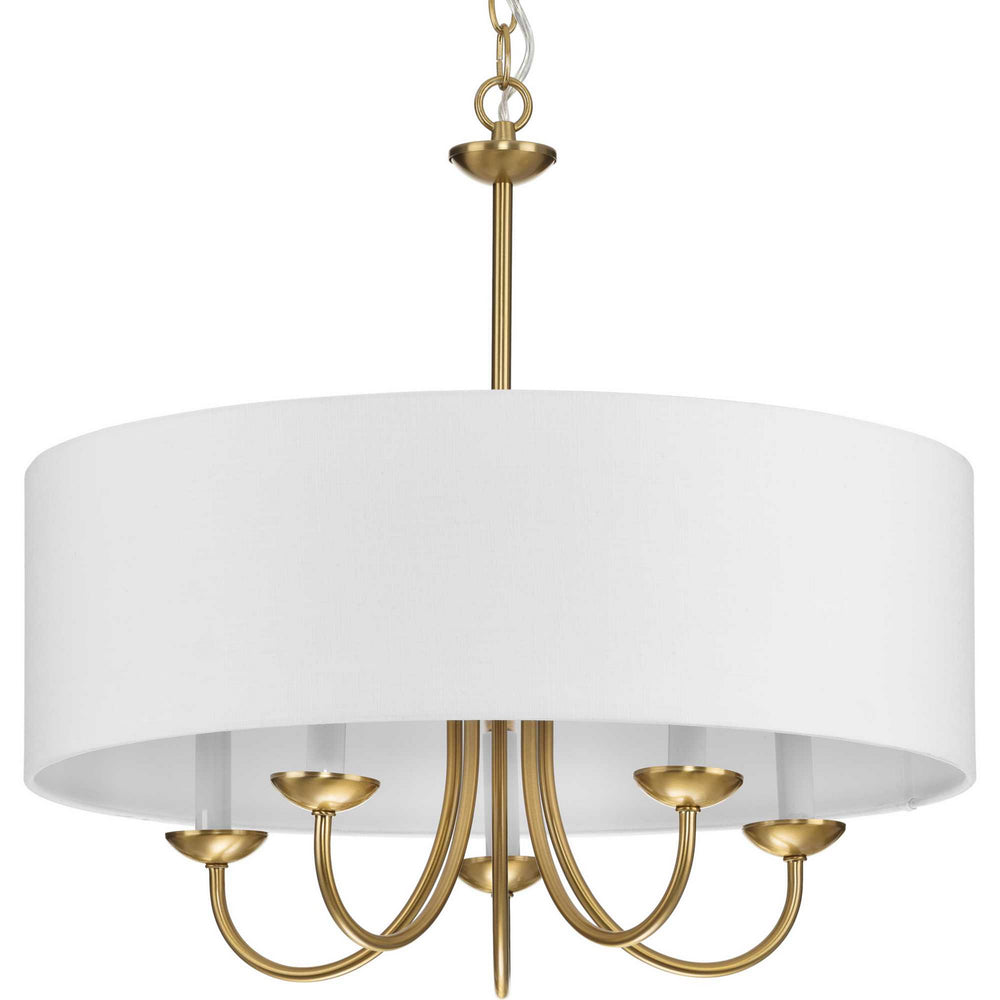 Progress Canada - Five Light Chandelier - Drum Shade - Brushed Bronze- Union Lighting Luminaires Decor