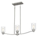 Quoizel - Three Light Linear Chandelier - Acacia - Brushed Nickel- Union Lighting Luminaires Decor