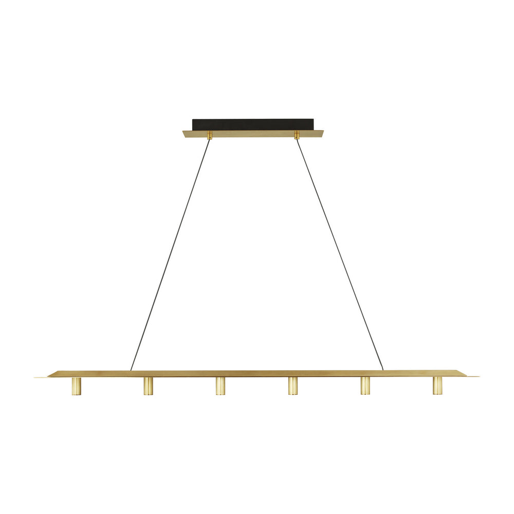 Visual Comfort Modern - LED Linear Suspension - Ponte - Natural Brass- Union Lighting Luminaires Decor