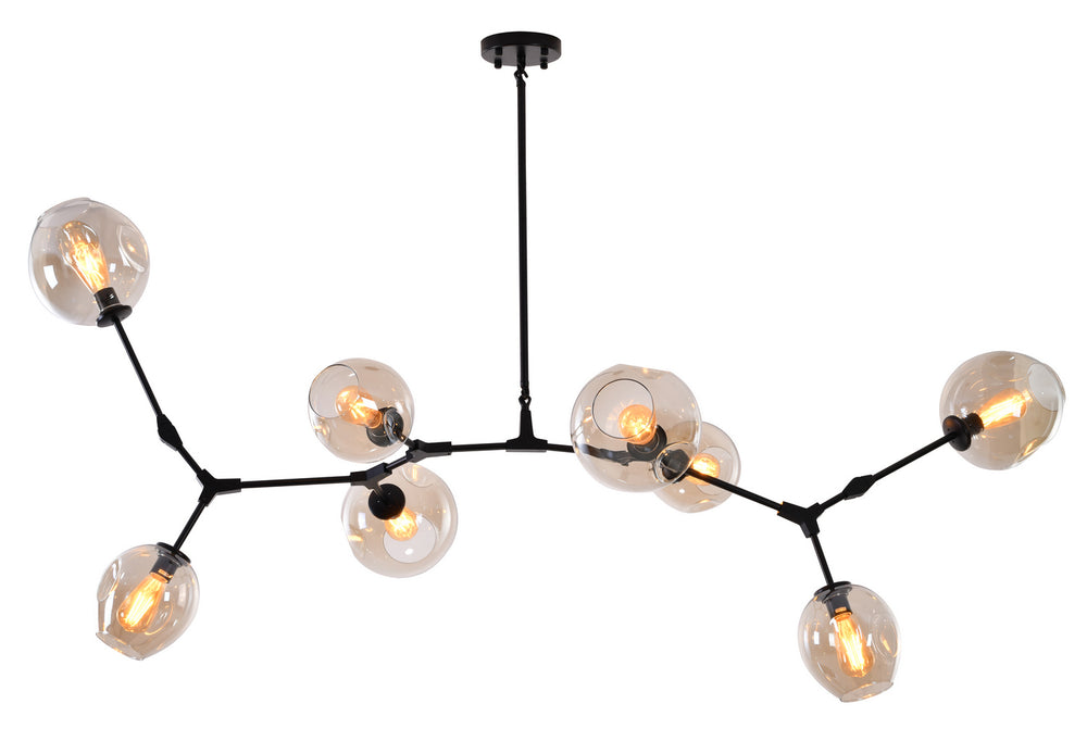 Bethel International Canada - Eight Light Chandelier - Matte Black- Union Lighting Luminaires Decor