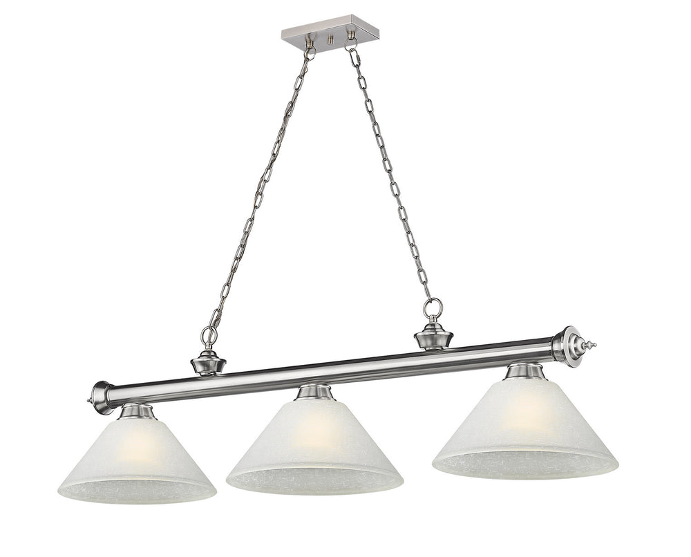 Z-Lite Canada - Three Light Billiard - Cordon - Brushed Nickel- Union Lighting Luminaires Decor